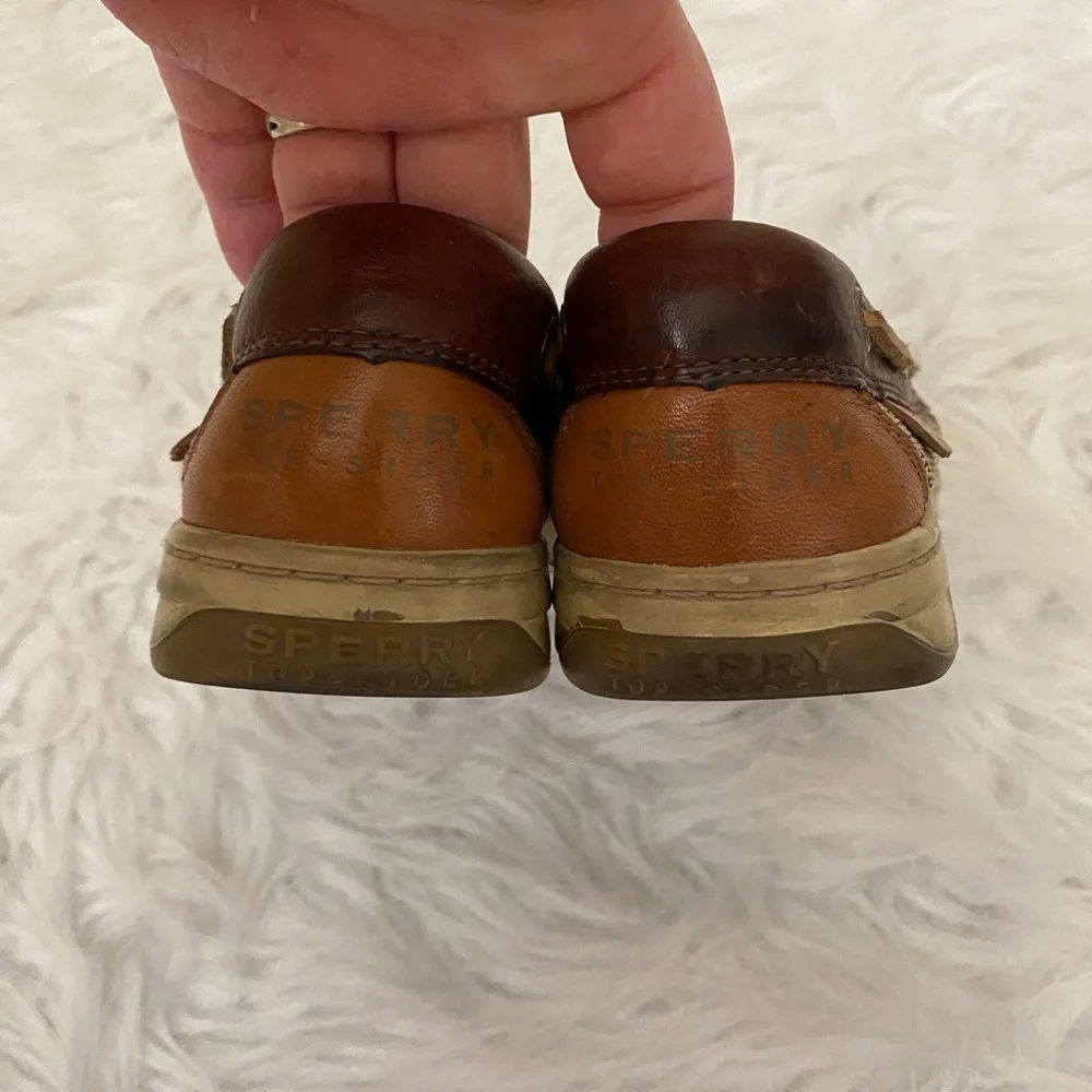 🔥30%OFF🔥SPERRY BROWN GREEN/PINK STRIPE SHOE 5.5 - Picture 6 of 9